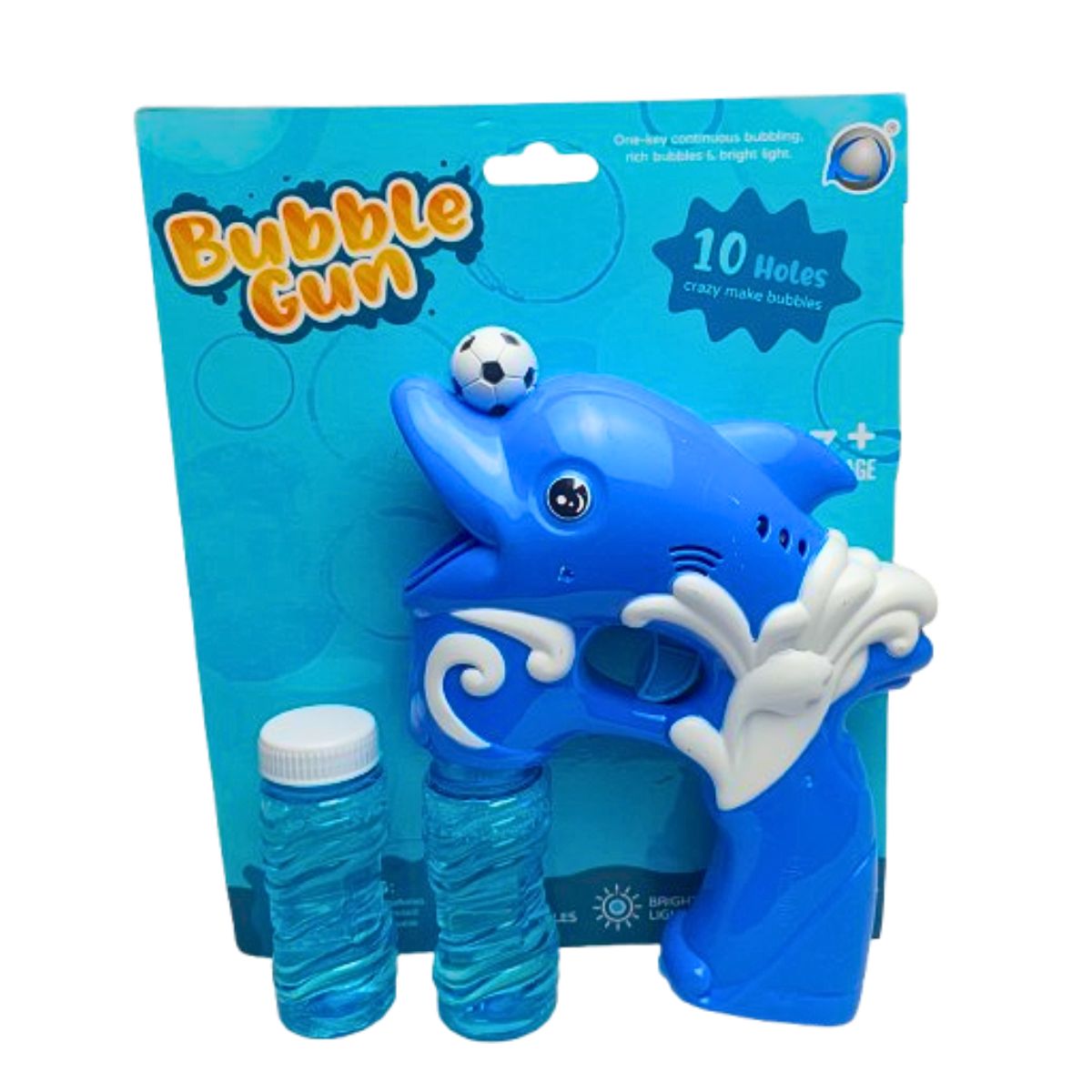 Brinquedo Pistola Lança Bolha Golfinho Azul Com Luz Brinquedo Pistola Lança Bolha Golfinho Azul Com Luz